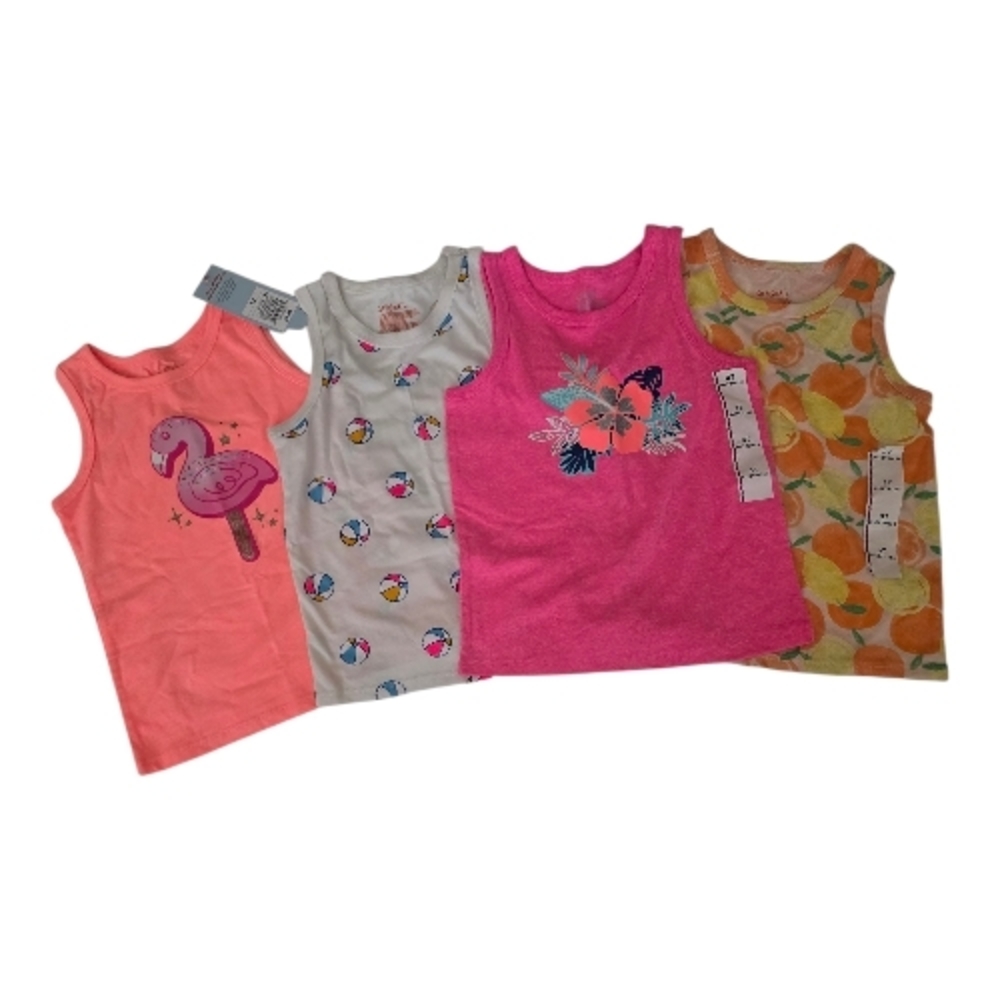 Cat & Jack Girls Colorful Sleeveless Tank Tops Size 3T Set Of 4 (New) - Picture 1 of 1